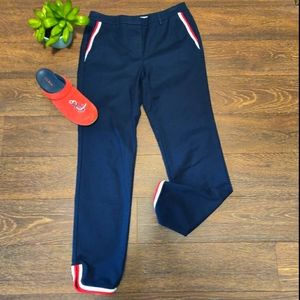 Boden ankle pant with red and white piping